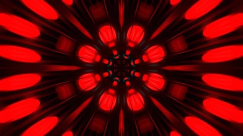 Kaléidoscope fantastique rouge et turquoise, fond spatial Vj Loop en 4K