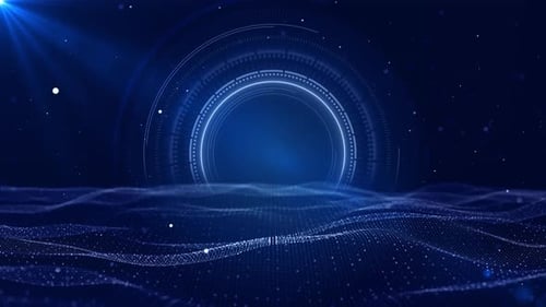 Futuristic Digital Particle Wave Logo Reveal Opener