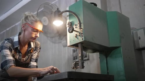 Carpenter is working at workshop.