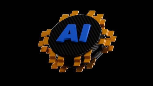Ai Processor Chip 3D Icon Animation