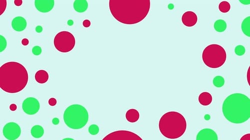 Floating Red and Green Circles Flat Design Loop Background