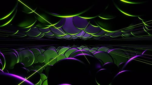 Purple And Light Green Abstract Circles Shape Movement Background Vj Loop In 4K