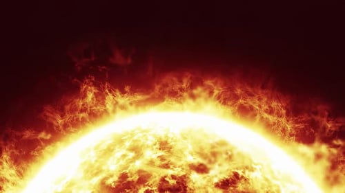 Dynamic Sun Surface Abstract Fire Animation Loop