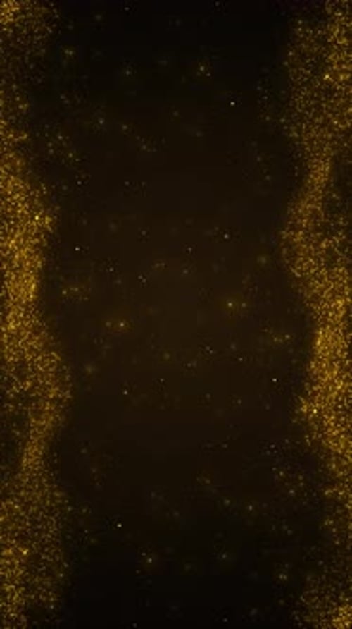 Gold Particles Moving fast energy flying wave line flash lights. Particle dust flickering Luxury Bac