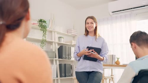 Group of young businessman and businesswoman people working in office.