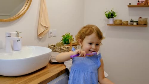 The Child Brushes His Teeth