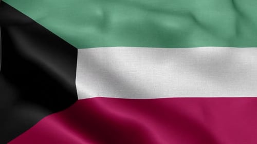 Waving Flag of Kuwait Seamless Loop