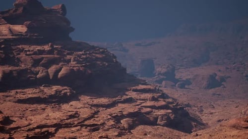 Crimson Majesty A Majestic Mountain Rises Amongst the Scarlet Rocky Expanse