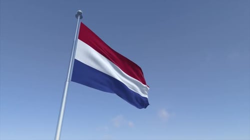 Kinomastischer 4K-Bewegungshintergrund mit winkender Flagge der Niederlande