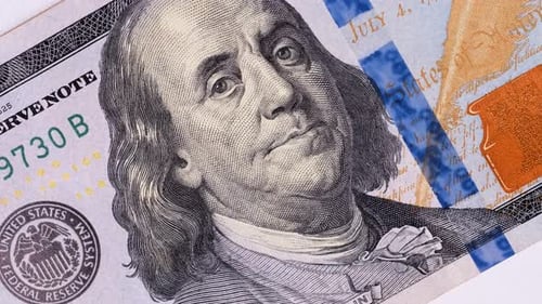 Macro Shot of One Hundred Dollar Bill