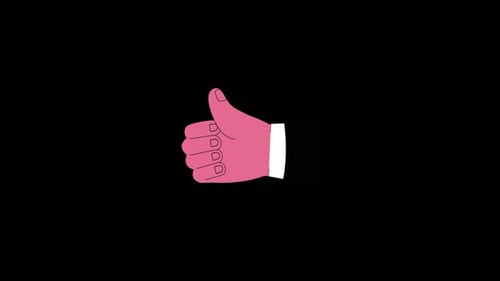 Thumbs Up Hand. Positive Rating Concept Animation Video - Transparent