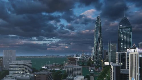 Modern City At Winter