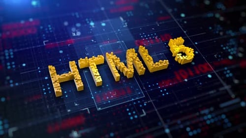 HTML5 Voxel Text Animation in a Futuristic Digital Environment