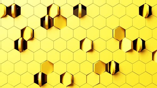 Modern Yellow Hexagonal Pattern