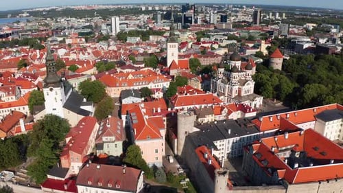 Aerial View of Tallinn's Historic Center