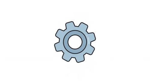 Flat Design Blue Gear Spinning Animation