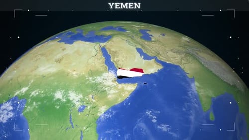 World Map Highlight with Country Flag and Name Reveal