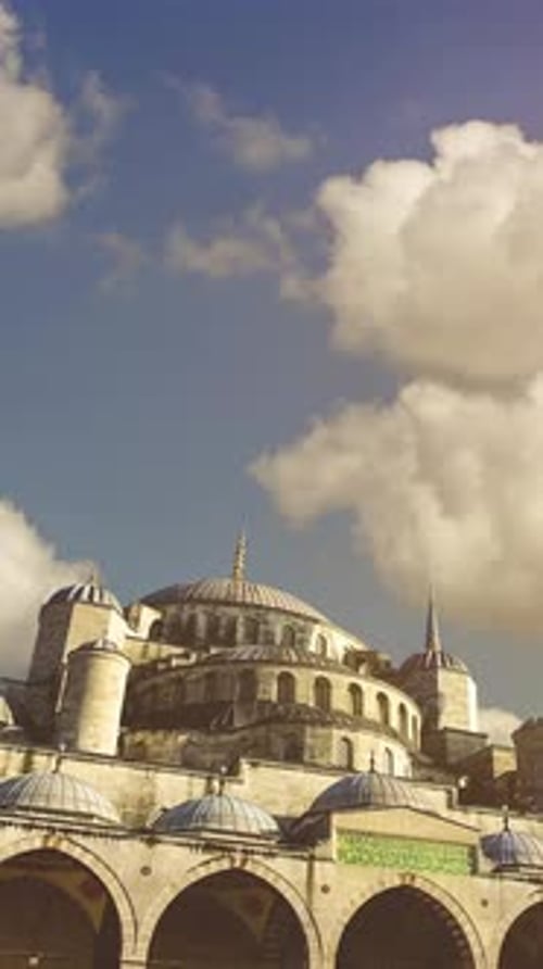 Cinemagraph - Sultan Ahmed Mosque (Blue Mosque), Istanbul, Turkey. Vertical video