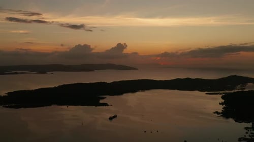 Colorful Sunset Over Tropical Islands