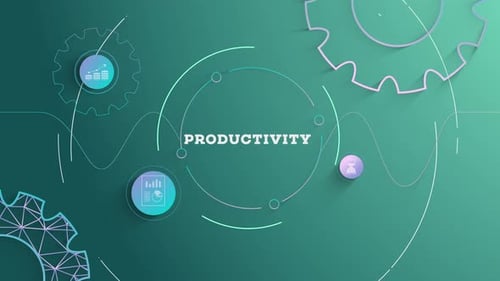 Infographic Productivity Green Background Looped