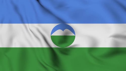 Seamless Looping Flag Animation with Mountain Emblem