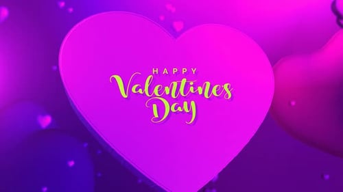 Happy Valentine's Day Animated Greeting with Pink Hearts