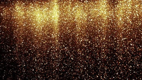 Falling Golden Glitter Particles Celebratory Overlay Effect