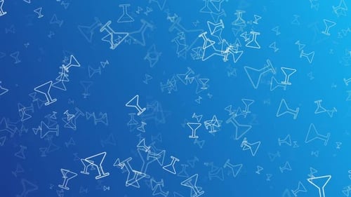 Cocktail Glass Icon Background Loop
