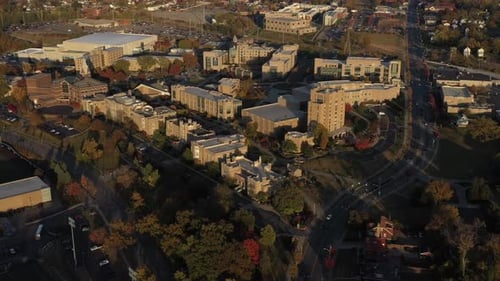 Aerial view of Victory Parkway buildings, United States.