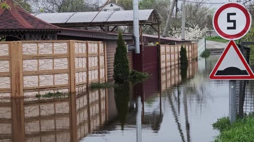 Flooding of Private Houses in Village Overflowing with Water Natural Disasters