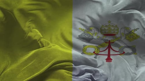Vatican City Flag Waving Seamless Loop Background
