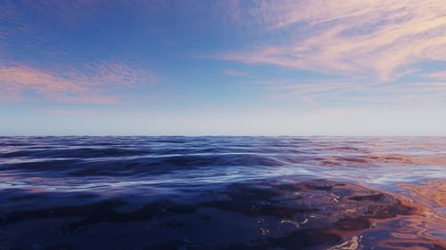 3d render of beautiful sea waves during storm and clouds