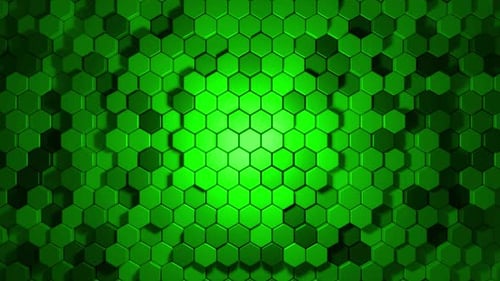 Green Hexagon Wave Loop Background