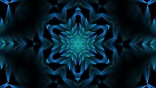 Abstract Blue Color Kaleidoscope Lights With Blinking Bubbles