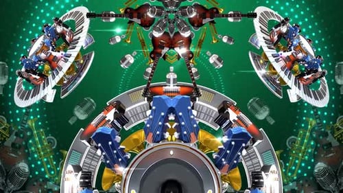 Abstract Music Instrument Kaleidoscope Background Animation