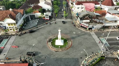 Luftaufnahme von Tugu Jogja oder Yogyakarta Monument, Indonesien