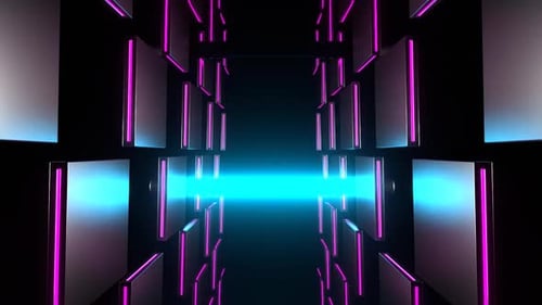 Cyan And Pink Vertical Abstract Neon Strobe Background Vj Loop In HD