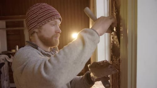 Restoring Window Frame with Mud Plaster