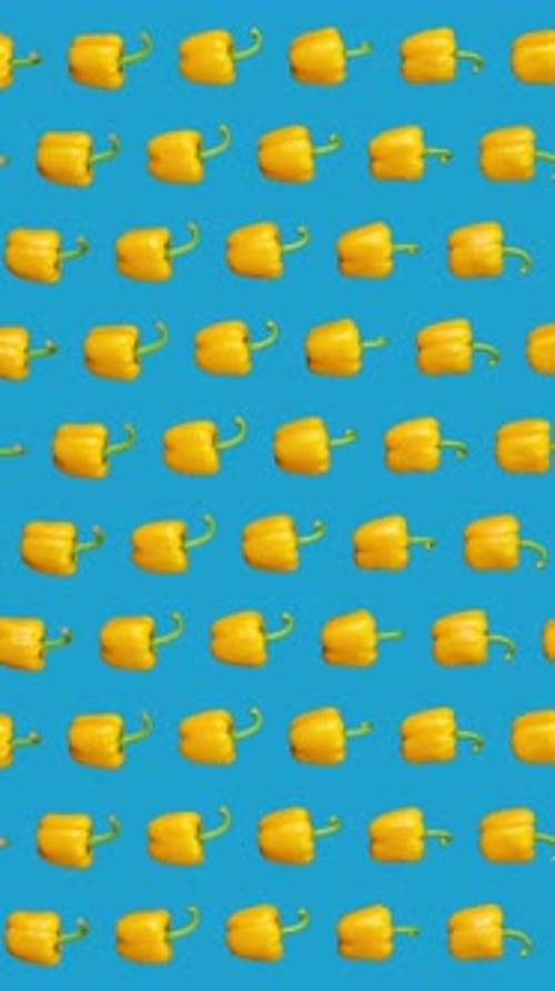 Pattern of Animated Peppers in Vertical