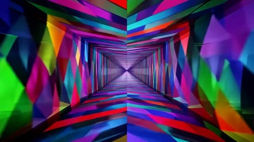 Bucle de animación de túnel abstracto geométrico colorido