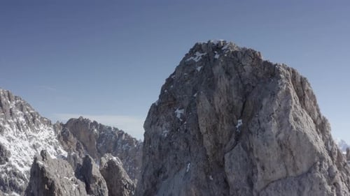Aerial flight adove stunning Alps