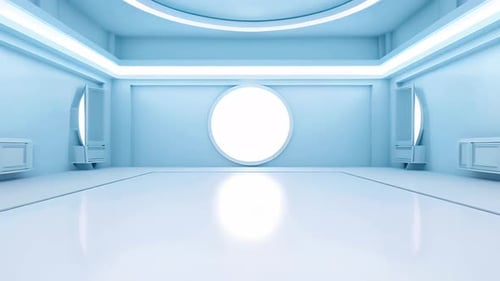 Modern Futuristic Clean Studio with Glowing Lights Background