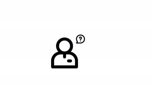 Animated User Profile Icon with Question Mark Bubble