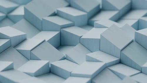 Abstract 3d Render of Art Video Animation Meta Objects Seamless Loop Geometry Pattern Blue Color