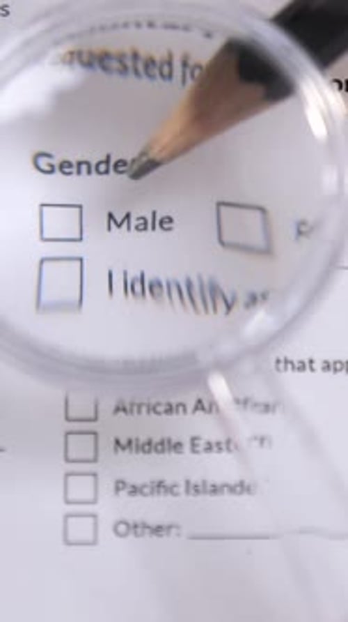 Vertical Video Selecting Gender in the Questionnaire
