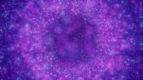 Abstract Glowing Purple Pink Particle Tunnel Background