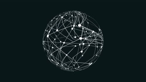 Plexus Planet Network Connection, Digital Globe Sphere Abstract Geometric Plexus Alpha Channel. 5309