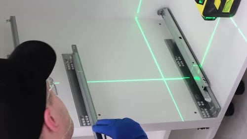 Installing Metal Drawer Rails Using Laser Level