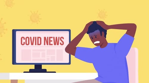 Ilustración animada de propagación de Covid