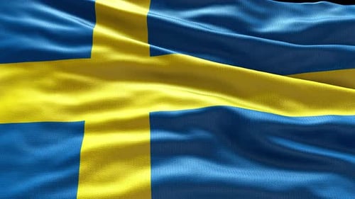 Waving Flag of Sweden Loop Animation